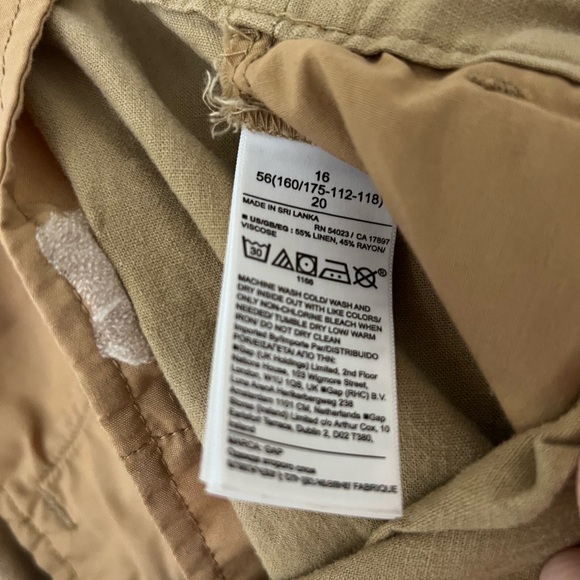 High rise linen blend pleated shorts khaki - Picture 3 of 4